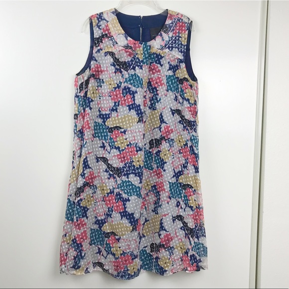 Anna Sui Dresses & Skirts - Anna Sui X Anthro Silk 4 Shift Dress Swiss Dot